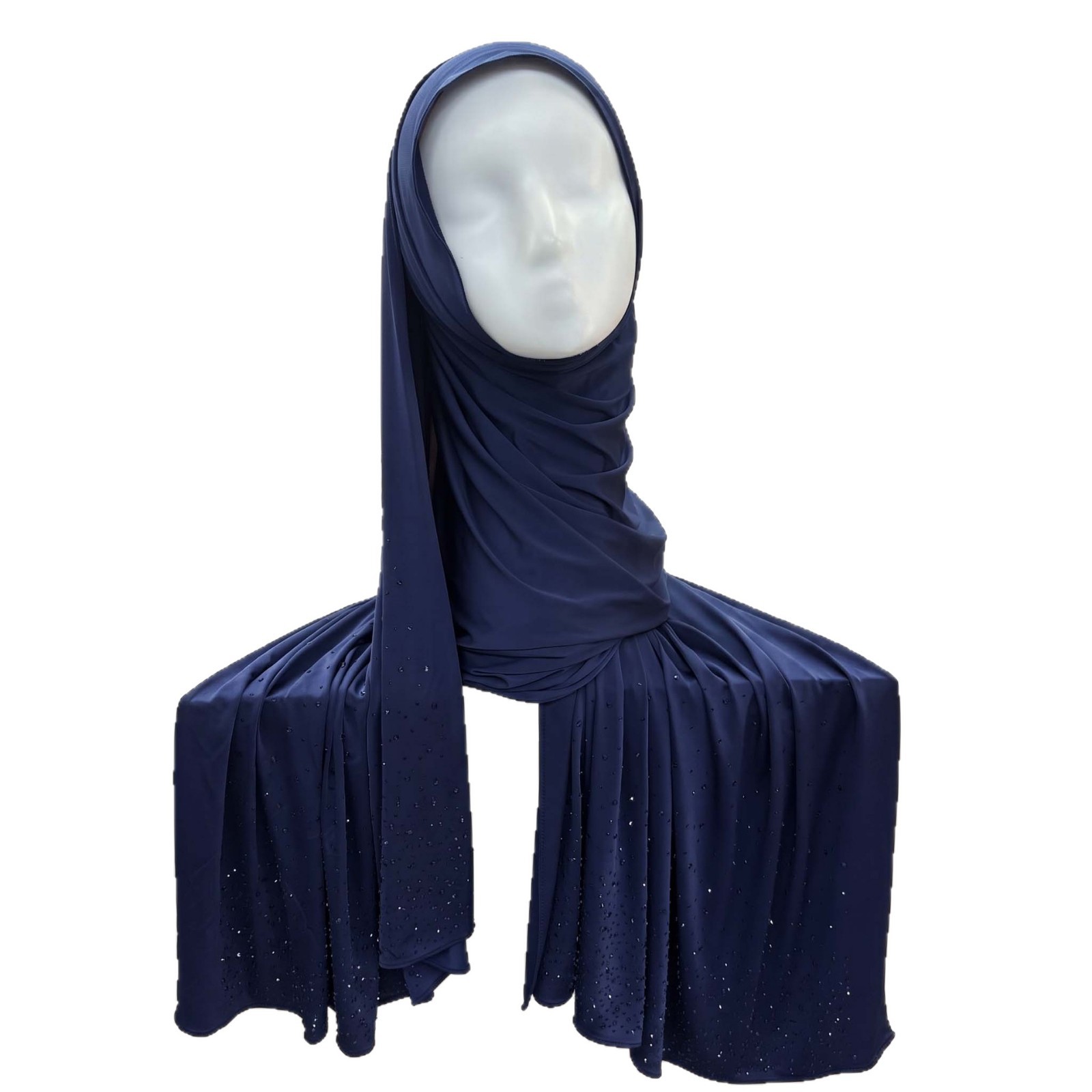 Hijab en jersey liquide de luxe élégant à motifs diamantés, châle quotidien pour femme, doux et respirant, foulard musulman
