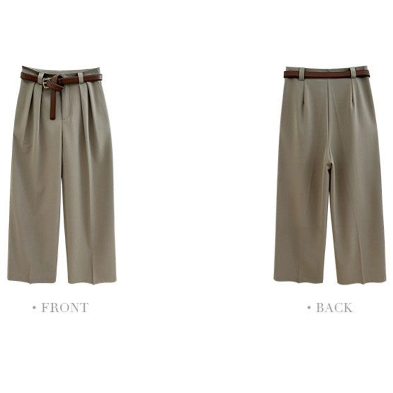 Pantalon droit taille haute pour femme, pantalon monochrome coréen, vêtements féminins assortis, mode printemps et automne, Arajuku
