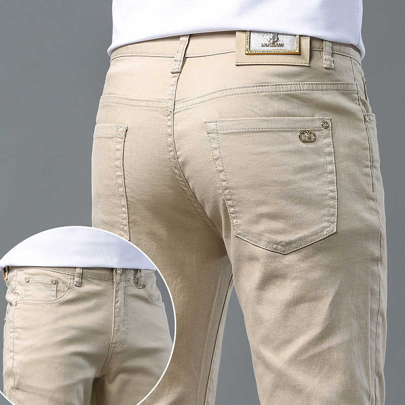 Jeans de Haute Qualité en Coton Délavé, viser Légers et Luxueux, Style Droit, Marque de Mode, Décontracté et Polyvalent, Nouvelle Collection 2024