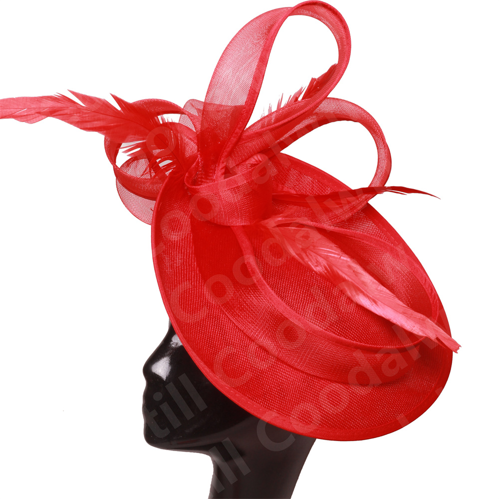 Mariée mariage maille fascinateurs église chapeau dames femmes Derby grand fascinateur chapeaux fête événement casque mariée mariage pilulier casquette
