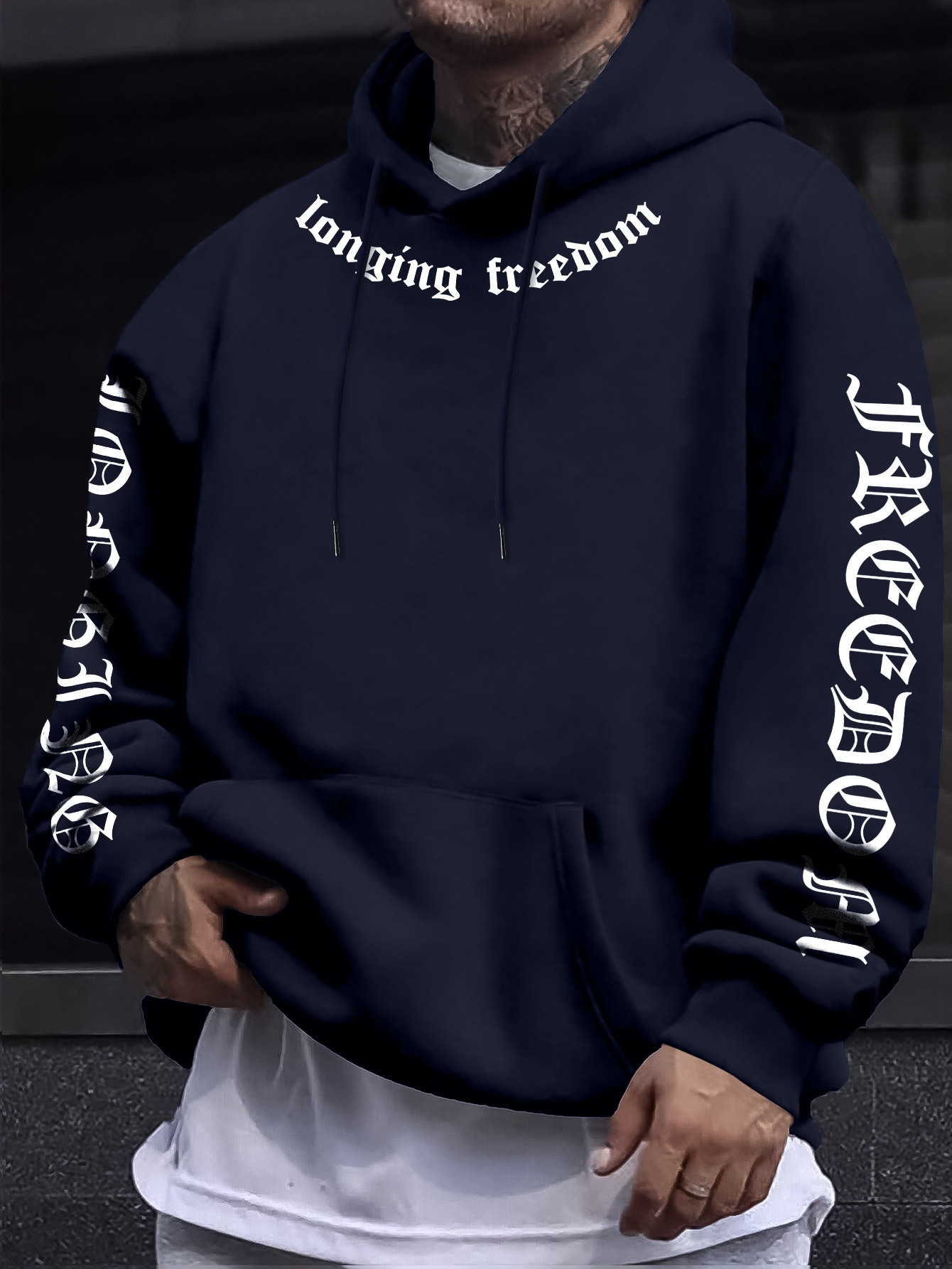 Sweat-shirt à capuche pour hommes, décontracté, motif Longing for Freedom, pull lavable en machine, streetwear printemps et automne