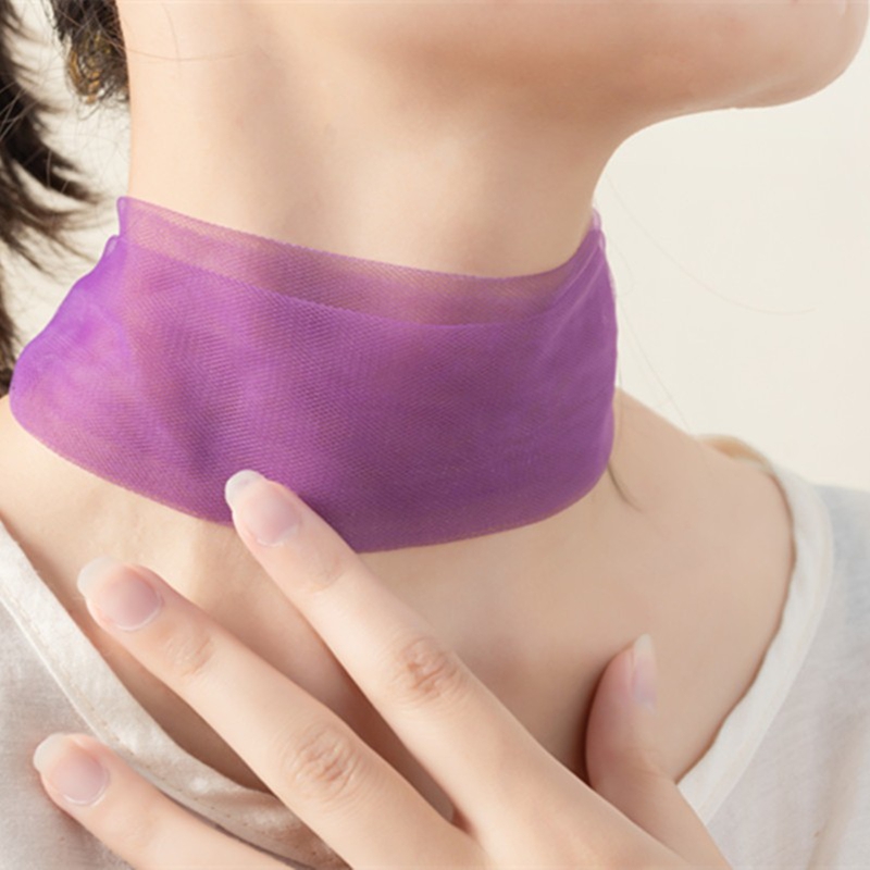 Écharpe de protection pour le cou en maille sexy, respirante, fine, pour l'été, accessoire de cou couleur unie, collier à large ruban