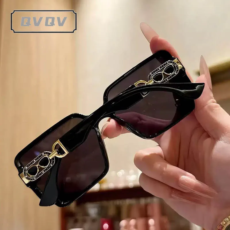 Lunettes de soleil carrées de luxe pour femmes, de haute qualité, surdimensionnées, vintage, tendance, pour la conduite, Gafas De Sol