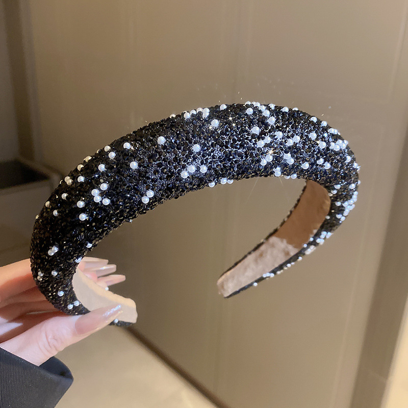 Bandeaux de luxe incrustés de strass pour femmes, mode coréenne, bandeau à pression, petite perle, bijoux de cheveux de mariage