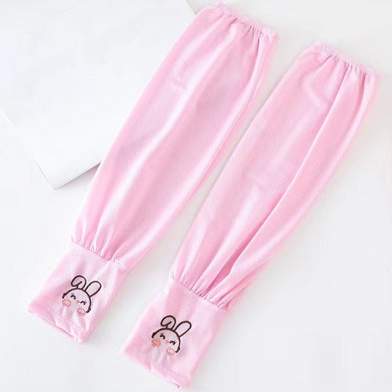 Manches de protection solaire en soie glacée pour femmes, amples et surdimensionnées, pour l'été, avec motif lapin, pour la conduite et la protection des mains