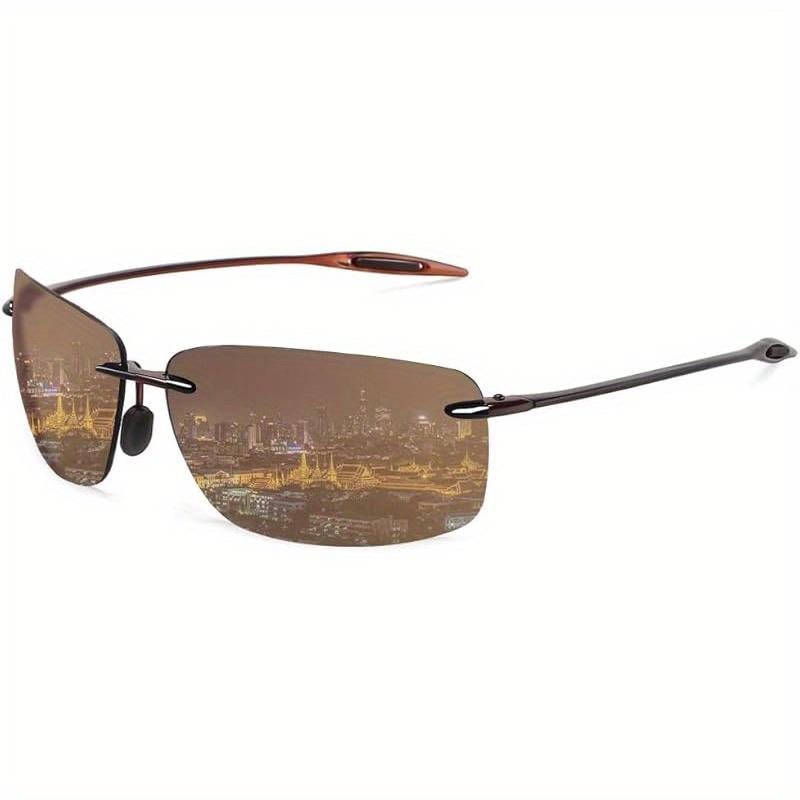 Lunettes de soleil polarisées pour hommes et femmes, monture sans bordure Tr90, légères et durables, protection pour la course à pied, la pêche, le baseball