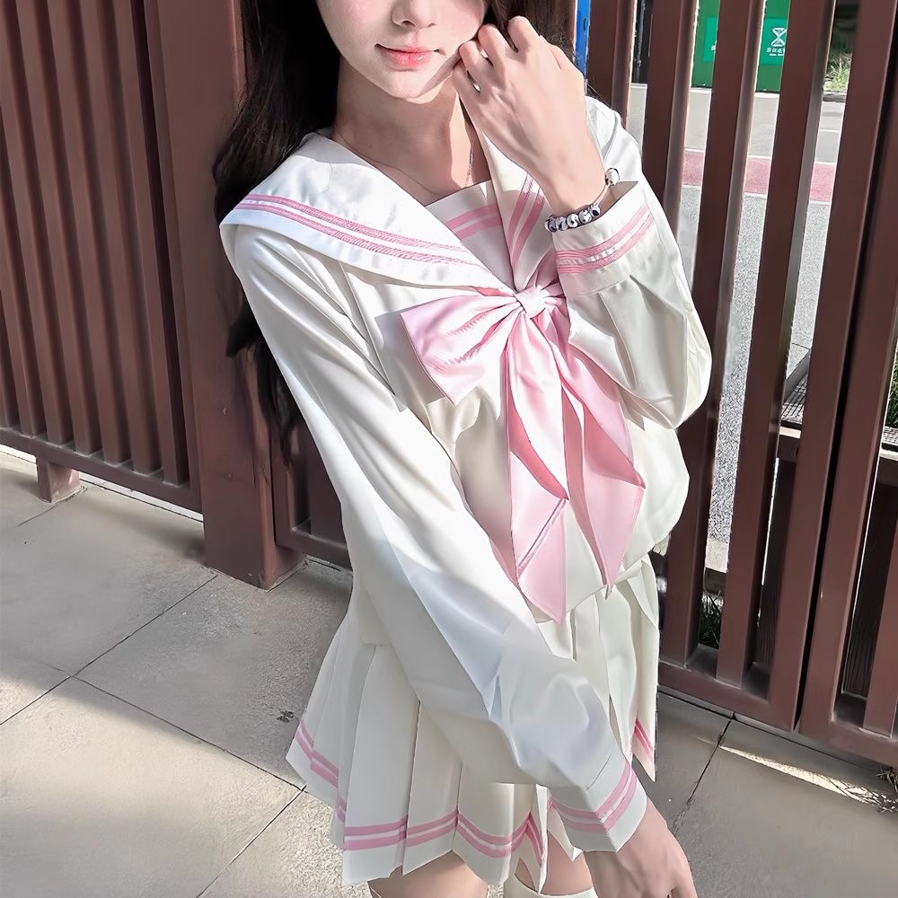 Vêtements d'étudiant tenue de marin blanc rose école japonaise Jk uniforme marin Fuku coréen femmes lycéennes filles Seifuku