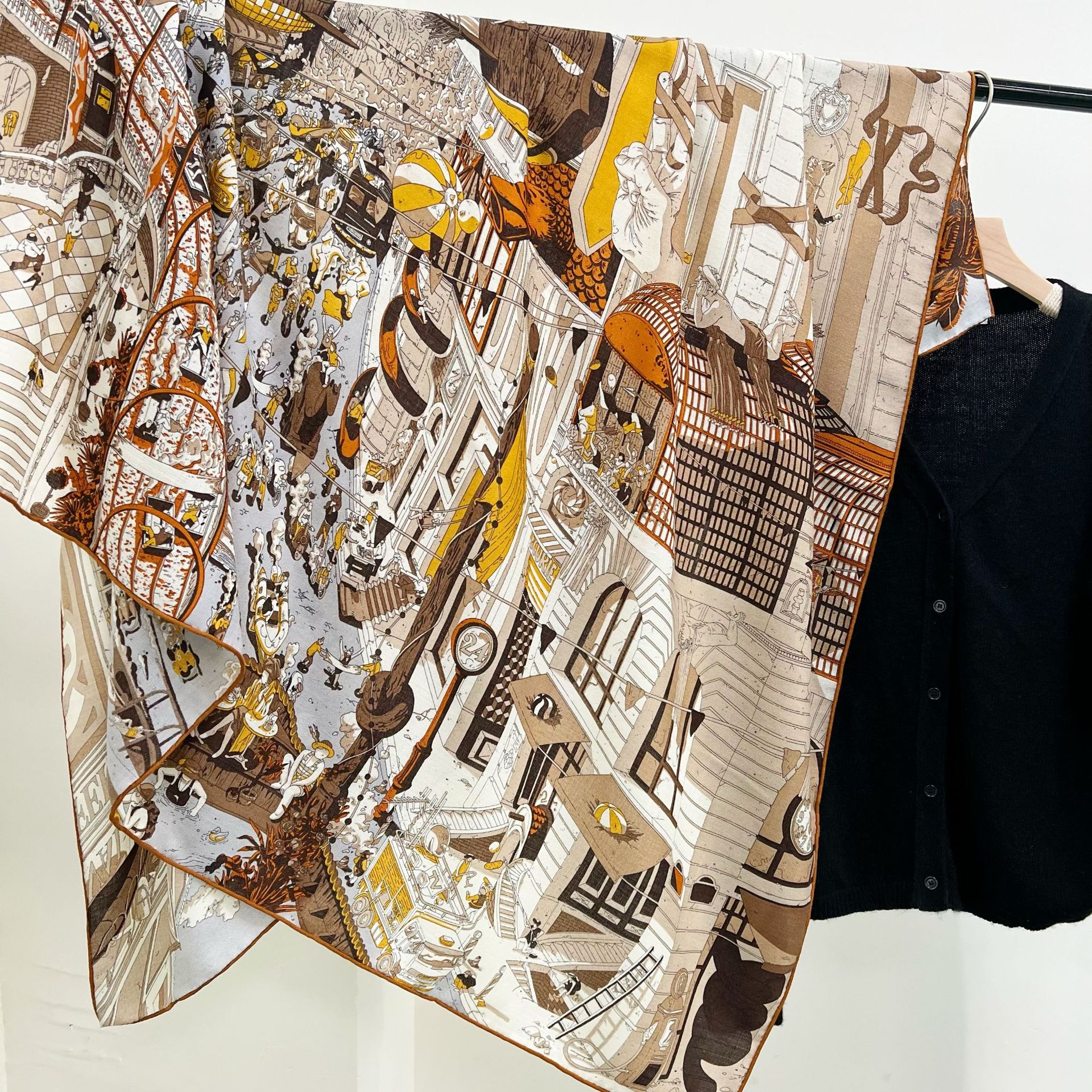 Écharpe chaude d'hiver en laine et soie, écharpes de luxe en mûrier, grand Pashmina à bord roulé, châles, étole, couverture Cape, 140cm, Paris