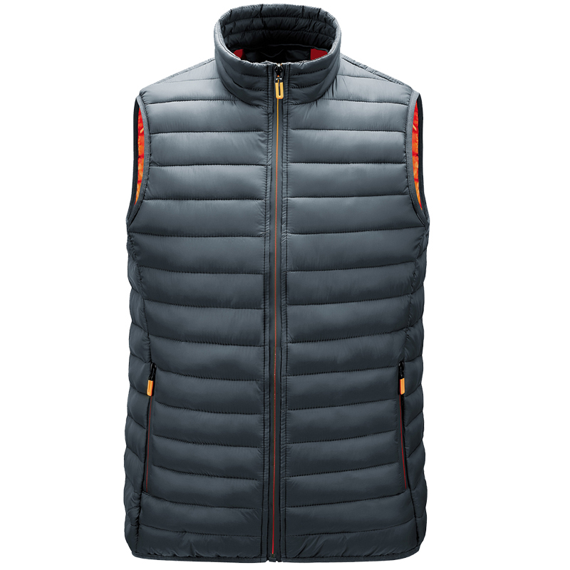 Hommes gilet veste chaude sans manches vestes hiver imperméable à l'eau manteau à glissière automne col montant gilet décontracté marque vêtements