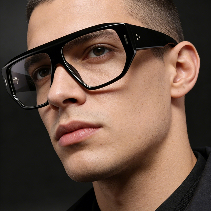 Montures optiques en acétate au design cool pour hommes, lunettes de soleil polarisées de luxe surdimensionnées, lunettes de haute qualité