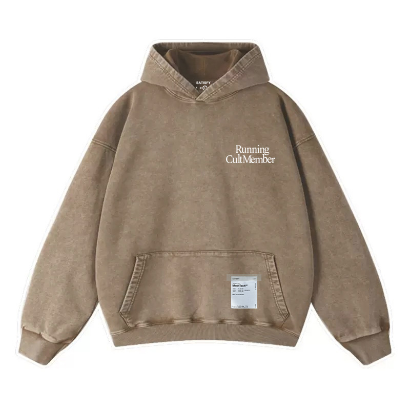Sweat-shirt à capuche Satisfy pour le fitness en plein air et la course à pied, pour homme et femme, coupe ample, manches longues, style sportif, printemps automne, essentiel.