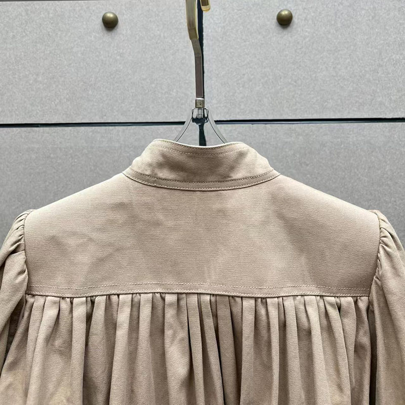 Blouson court zippé pour femme avec col montant et épaulettes, veste plissée, doudoune de haute qualité, 2026, Nouvelle collection Y2K