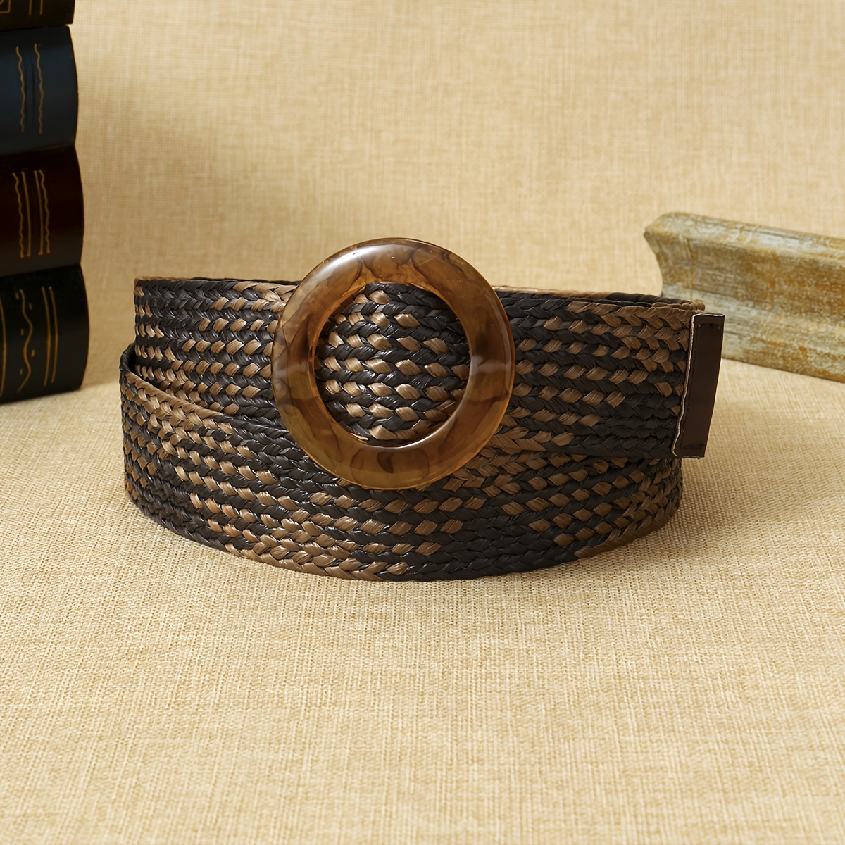 1 ceinture pour femme, tissée, à la mode, simple, style bohème, adaptée aux jupes assorties, à porter au quotidien