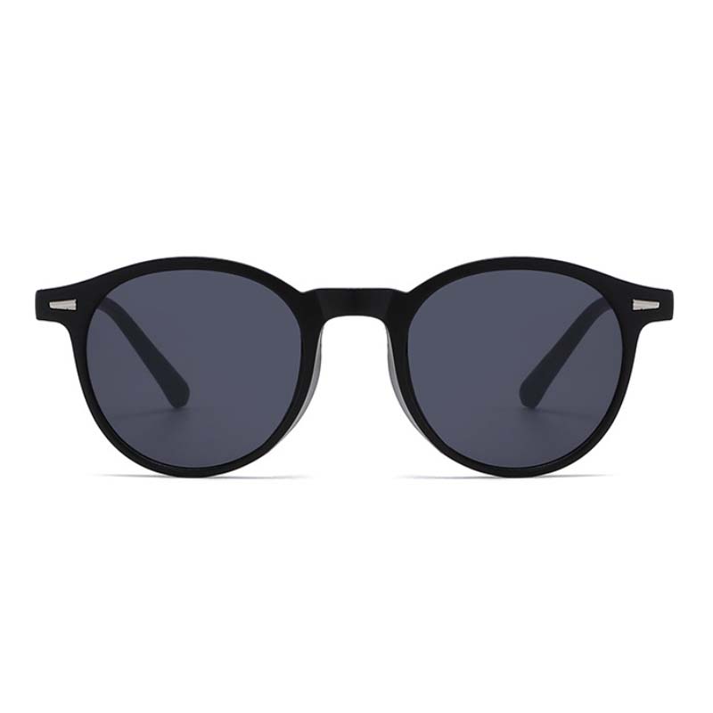 Lunettes de soleil polarisées rondes rétro pour femmes, style mode, avec rivets, protection UV400, motif léopard, pour fêtes, tendance, pour hommes, style punk
