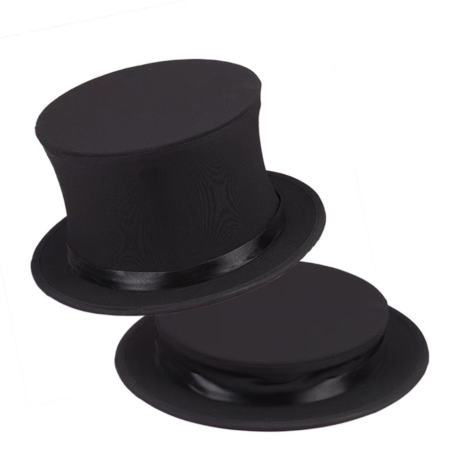 Chapeau haut-de-forme pour Gentleman, Costume d'halloween et de noël, chapeau haut-de-forme pliable Portable pour magicien du père noël, déguisement de fête Steampunk