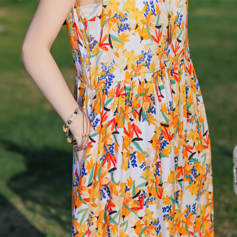 Robe longue d'été grande taille pour femmes, Vintage, ample, décontractée, élégante, sans manches, 2025