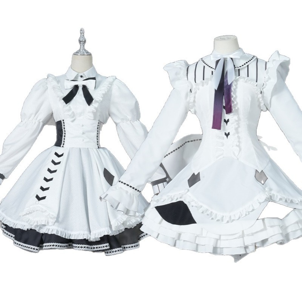 Costume de cosplay Ena Shinonome Kanade Yoisaki, idole chantante virtuelle, robe blanche, accessoires nœud, tenue de scène pour Comic Con