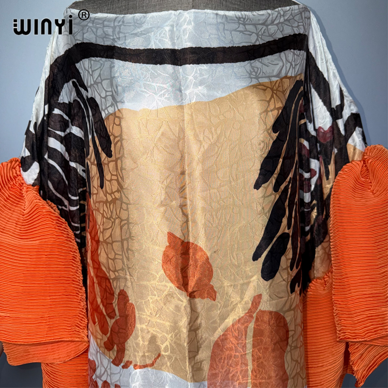 Robe Kaftan Rétro WINYI pour Femmes Musulmanes, Abaya Ample de Luxe pour Femmes du Moyen-Orient, Vêtement de Fête de Dubaï