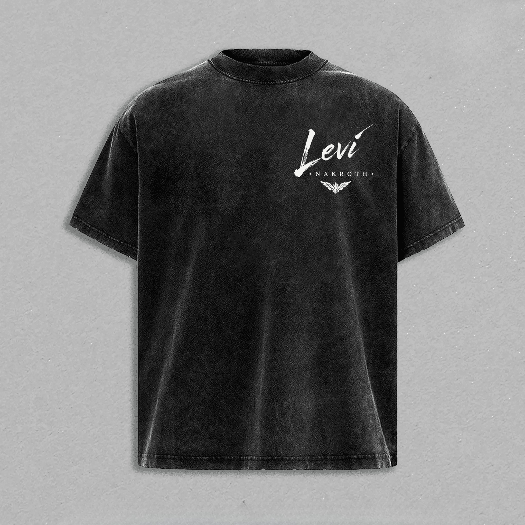 T-shirt Manga Vintage Lavé Attack on Titan Rival Ackerman pour Homme – Vêtement Décontracté d'Été à Manches Courtes en Coton