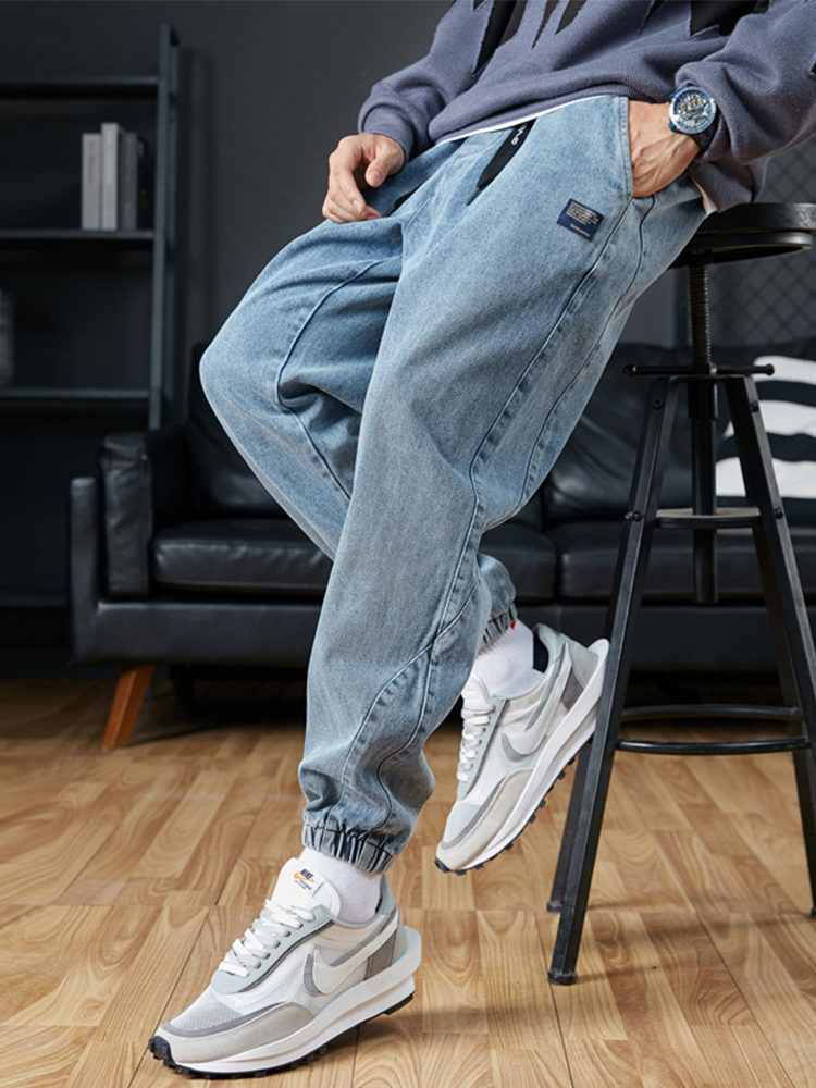Jean de jogging grande taille pour hommes 6XL 7XL 8XL Streetwear noir bleu pantalon Cargo en Denim décontracté coton extensible jean conique pantalon Baggy
