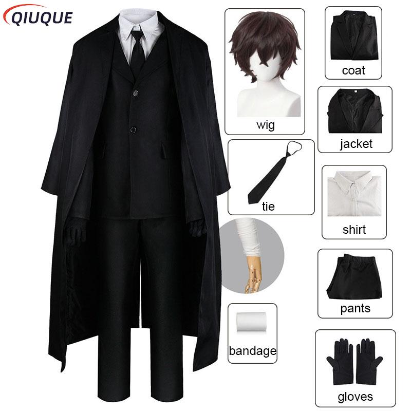 Osamu Dazai Cosplay Costume perruque femmes hommes tenues Anime Costume bande dessinée Con vêtements