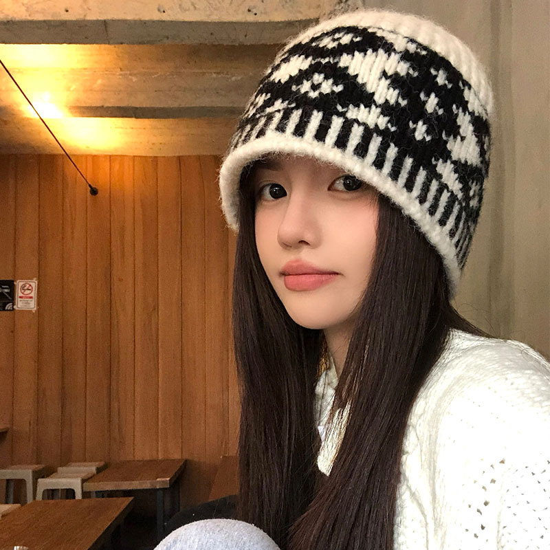 Casquette tricotée en laine pour femmes, chapeau rétro mixte pour garder au chaud, grande taille, résistant au froid, pour la tête masculine, nouvelle collection 2025