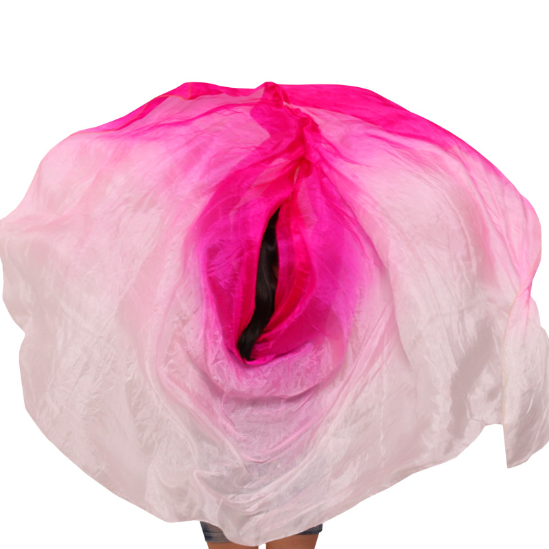 100% véritable voile de soie châle femmes écharpe accessoire de Costume personnalisé à la main teint voile de soie danse du ventre pur naturel voile accessoires