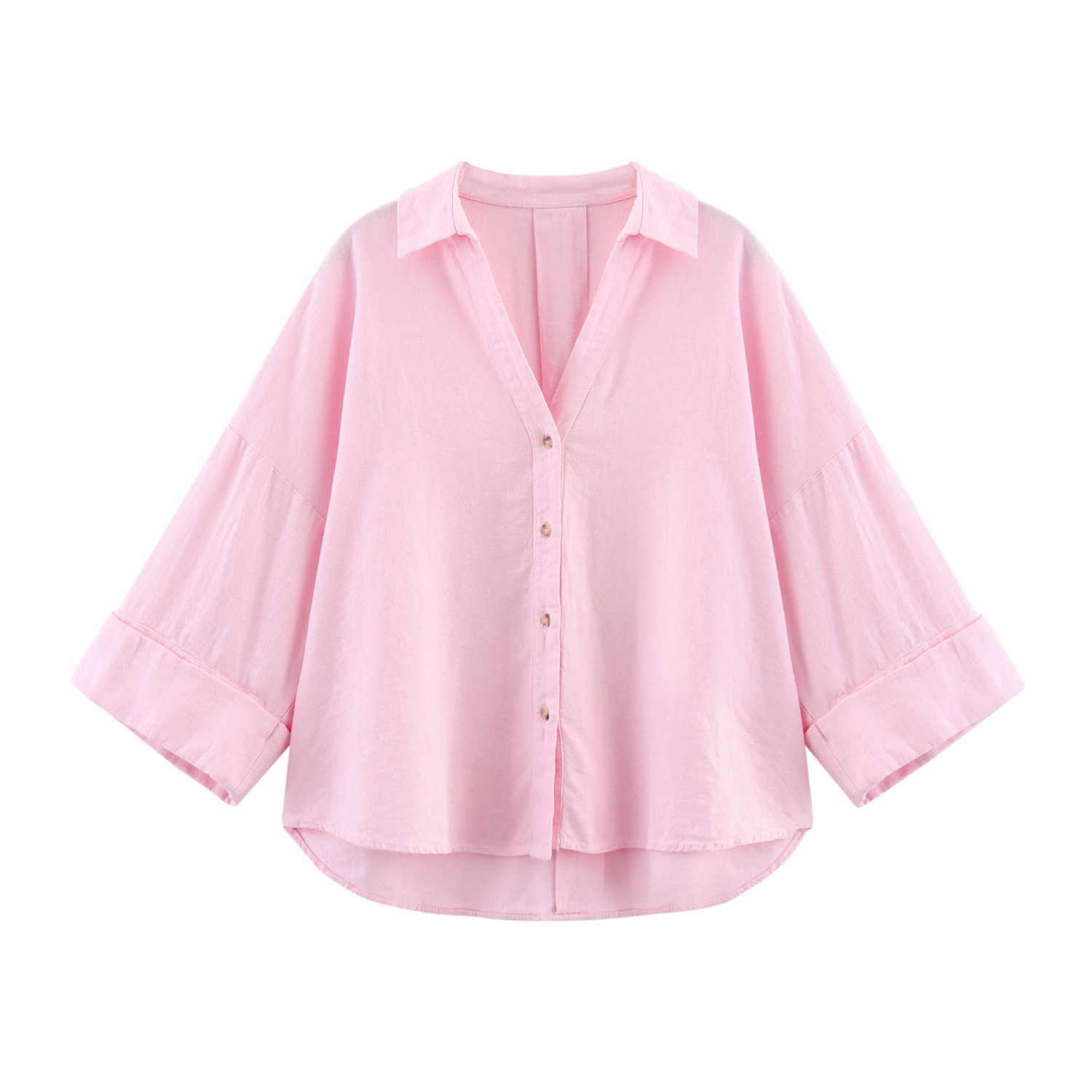 Chemises amples à rayures pour femmes, col en v, revers, Simple boutonnage, manches longues, haut Simple, vêtements de transport assortis avec tout, printemps