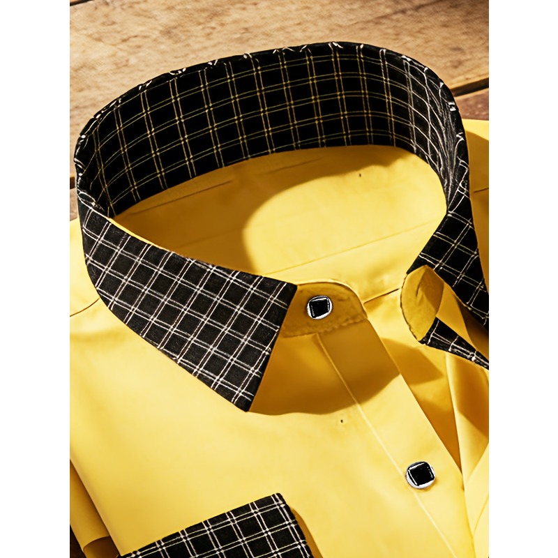 FGKKS hommes chemise arrivée mode Patchwork smoking haute rue à manches longues intelligent décontracté élastique homme affaires robe chemises