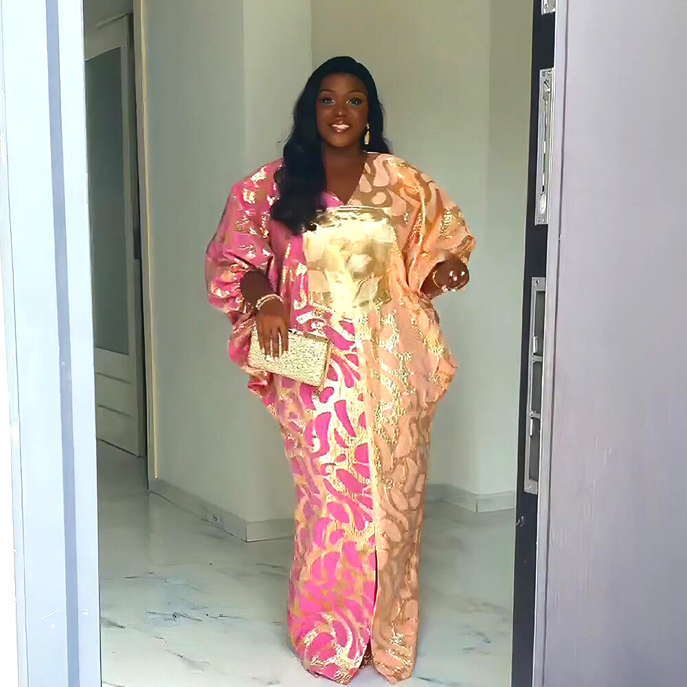 Robes africaines neuves pour femmes, robes turques grande taille pour femmes, vêtements d'église en tissu jacquard de luxe pour femmes