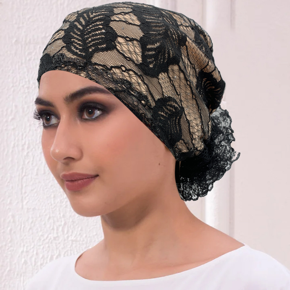 Casquette turban brodée pour femme, couvre-chef respirant, bonnet musulman, sous écharpe, chapeaux de chimio contre le cancer, été