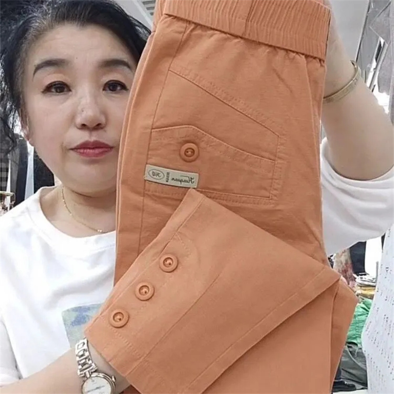 Pantalon coréen pour femmes, taille haute, en coton et chanvre, décontracté, Slim, taille haute, ample, Harun, pour dames, nouvelle collection été 2026