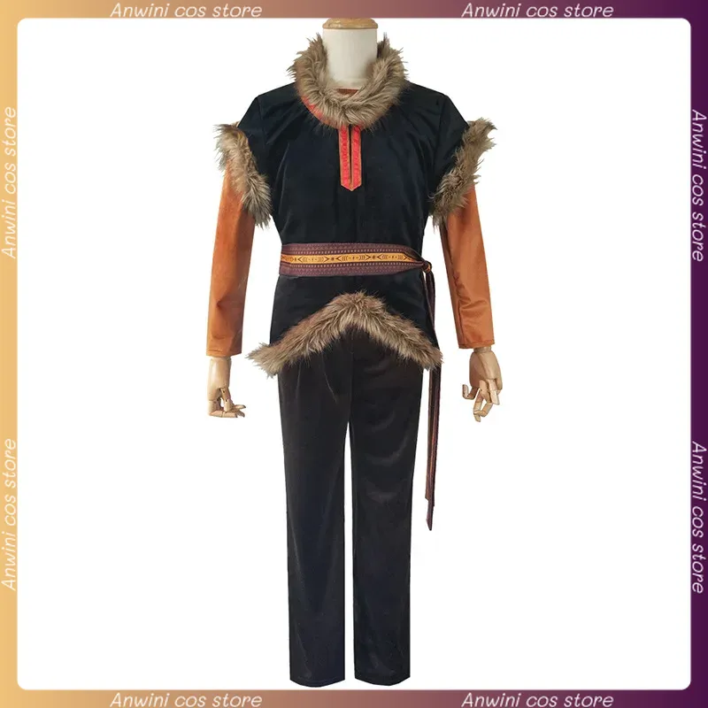 Costume de cosplay Anime Kristoff, ensemble complet, hauts, pantalons, ceinture, costumes de jeu de rôle pour hommes adultes, tenues de fête fantaisie, costumes de carnaval