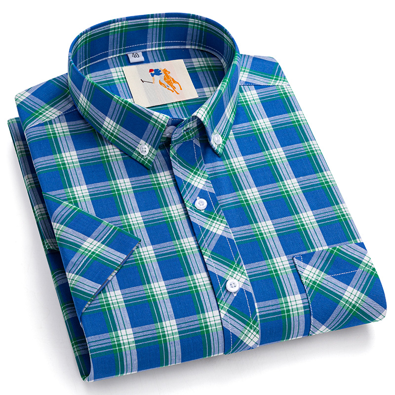 Chemises pour hommes grande taille 8XL 7XL, nouvelle mode, manches courtes, été, 100% coton, chemise à carreaux, décontractée, fine, douce, confortable, vêtements pour hommes