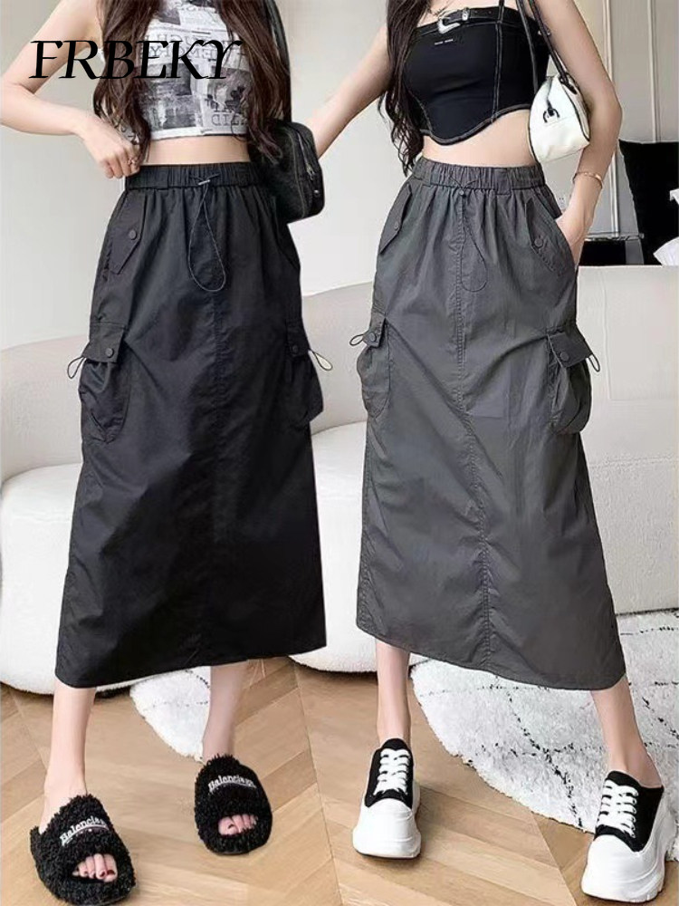 Jupe demi-corps fendue mi-longue pour femmes, vêtements de travail Wstring de proximité, jupe une étape, pur document GT, hanche, printemps, été