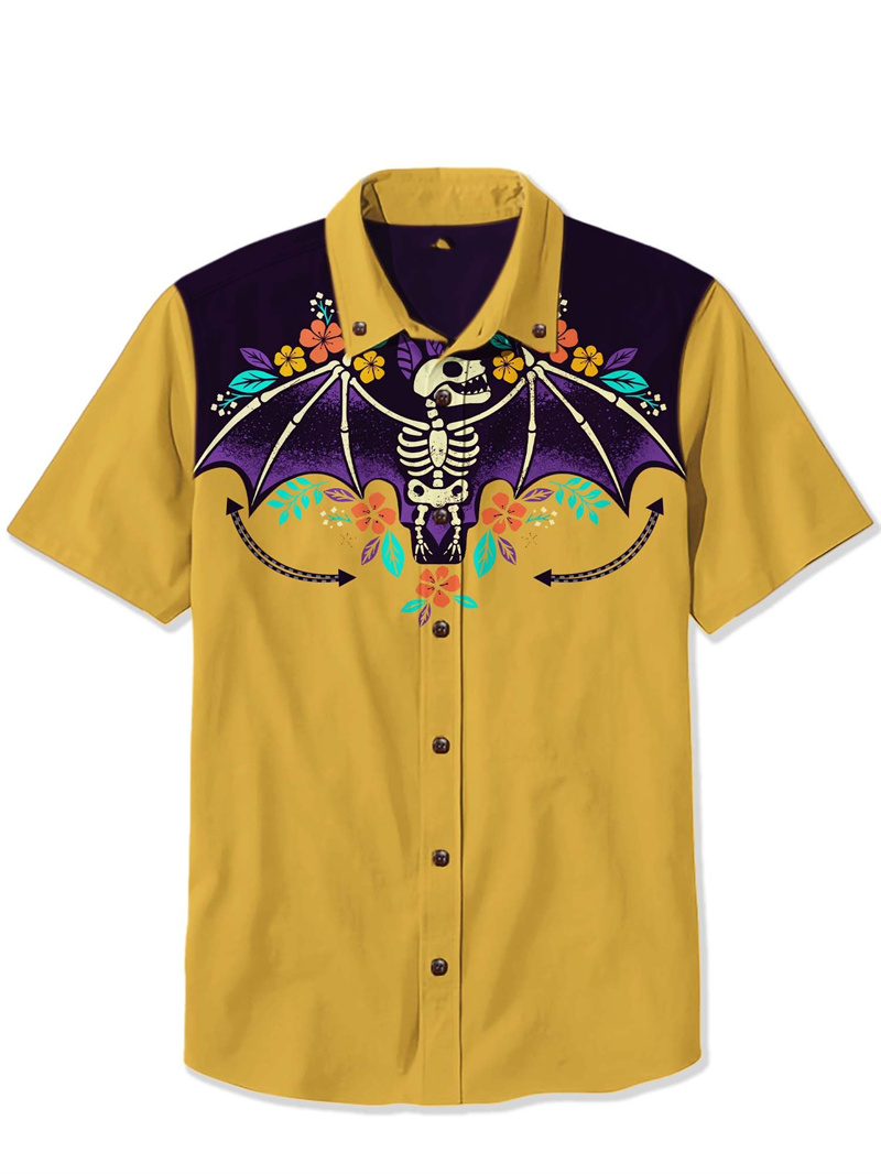 Chemise rétro à manches courtes pour hommes, chemise ethnique avec impression 3D d'animaux et de chats, vêtements décontractés Y2k pour hommes, chemise hawaïenne