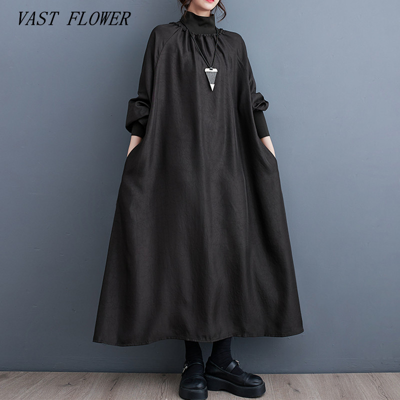 Manches longues surdimensionné vintage nouveau en robes pour femmes décontracté ample printemps automne robe vêtements élégants 2025