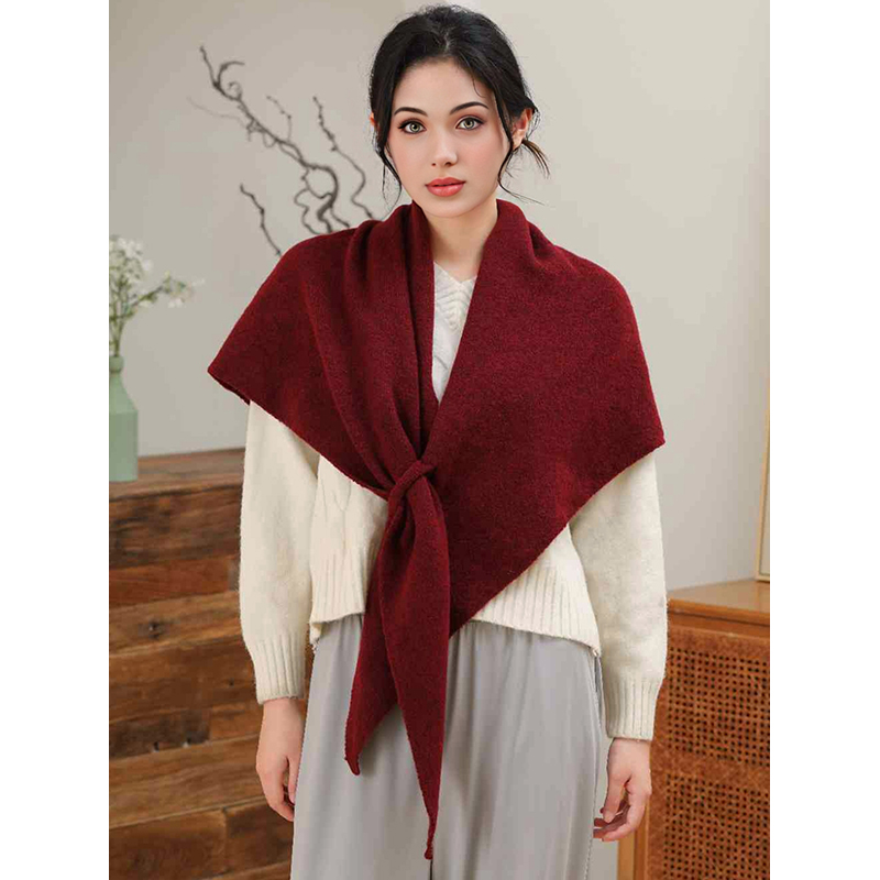 Écharpe triangulaire d'automne et d'hiver, nouveau foulard pour femmes, châle triangulaire en laine mélangée, épaissi et tricoté pour épaules chaudes.
