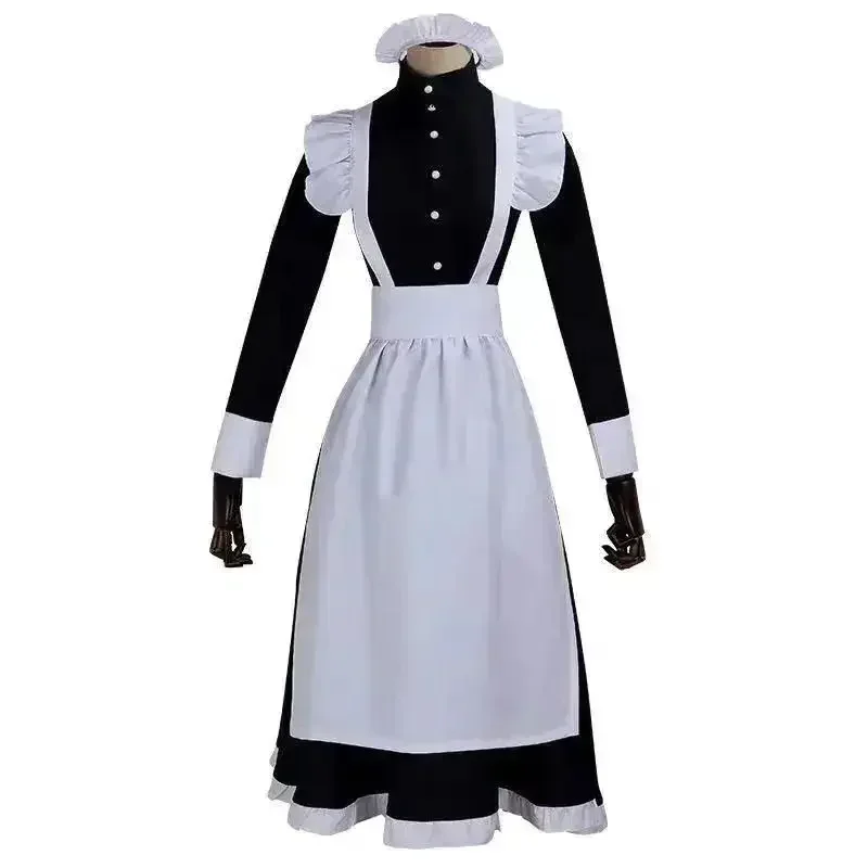 Tenue de Soubrette Halloween 2025 pour Femme, Robe Longue Tablier, Robes Lolita, Vêtements Homme, Costume Unisexe de Café, Costumes Cosplay Anime