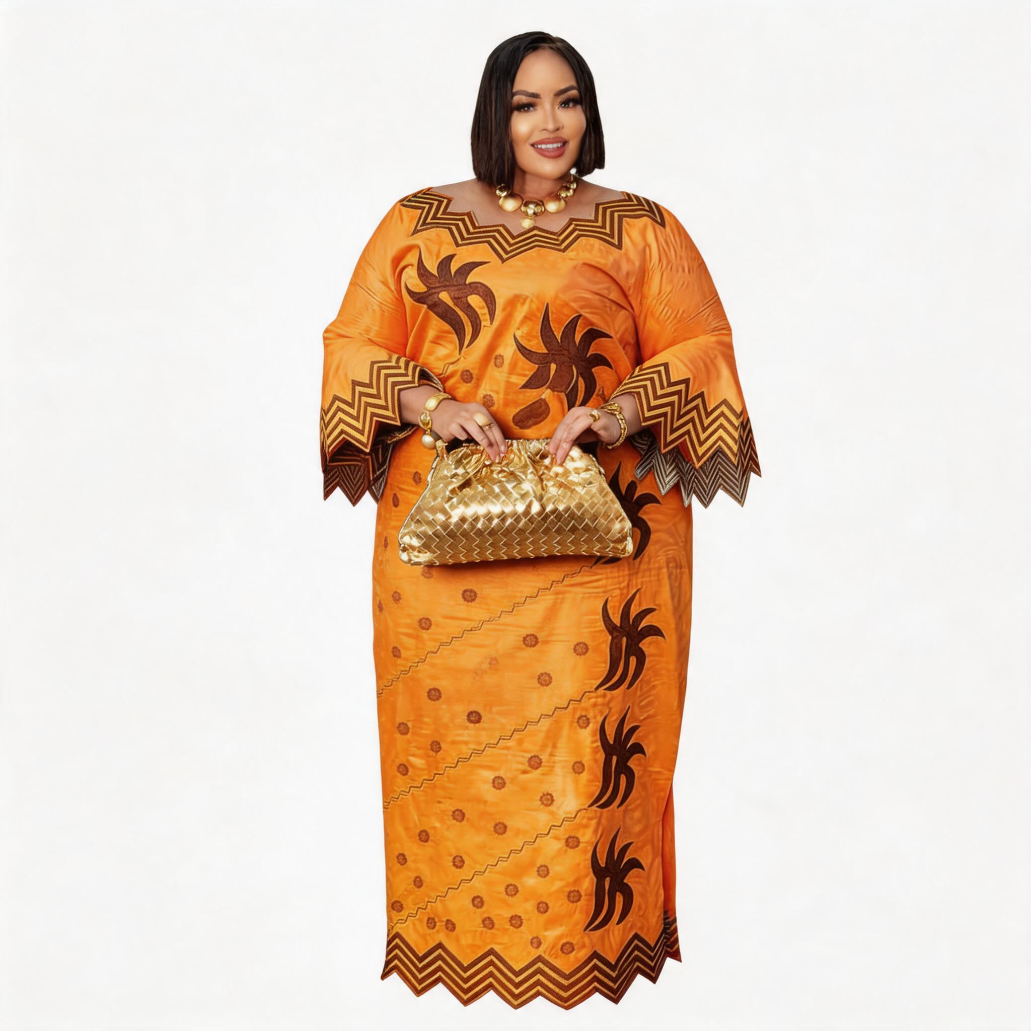 Robe africaine pour femmes, abaya brodée, grande taille, élégante, pour fêtes et cérémonies