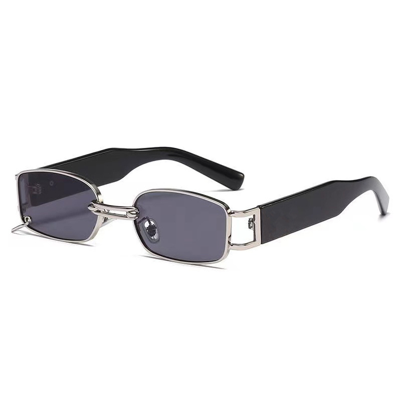 Petites lunettes de soleil rectangulaires rétro vintage pour hommes, lunettes de soleil pour hommes, créateur de marque, haute qualité, cadre en métal, carré