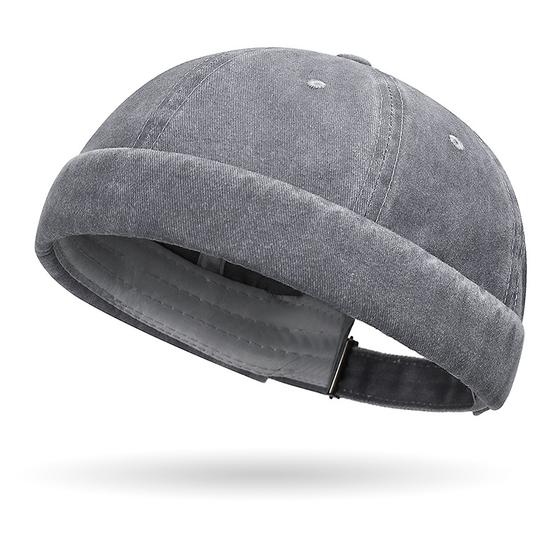 Mode Denim Docker casquette sans bords chapeau solide Skullcap couleur unie marin casquette Beanie chapeaux hommes femmes seau casquette réglable papa chapeau