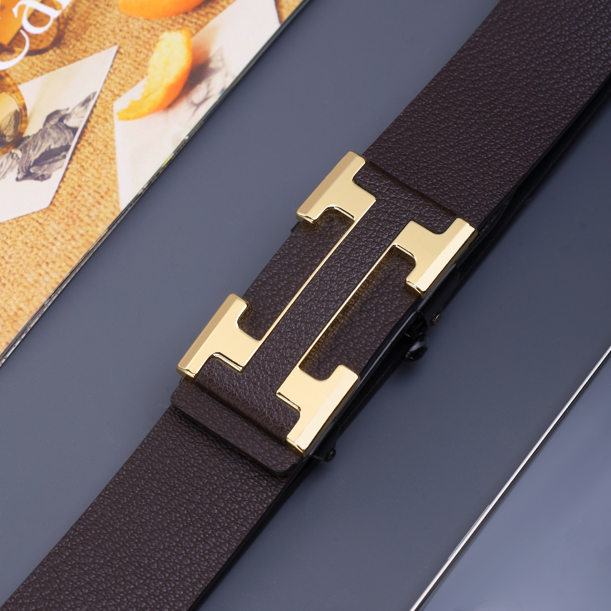 Ceinture de travail élégante pour homme avec boucle automatique en métal, durable, idéale pour un usage quotidien, choix de cadeau parfait