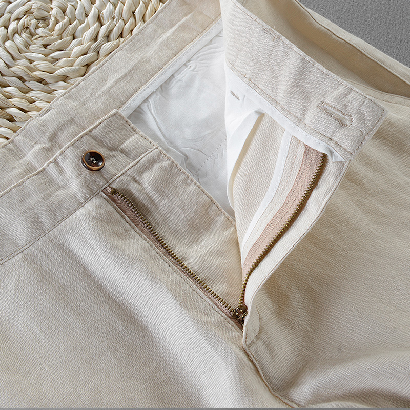 100% qualité pur lin pantalons décontractés hommes marque pantalons longs hommes affaires mode Pantalon pour hommes pantalons Pantaloni Un Pantalon