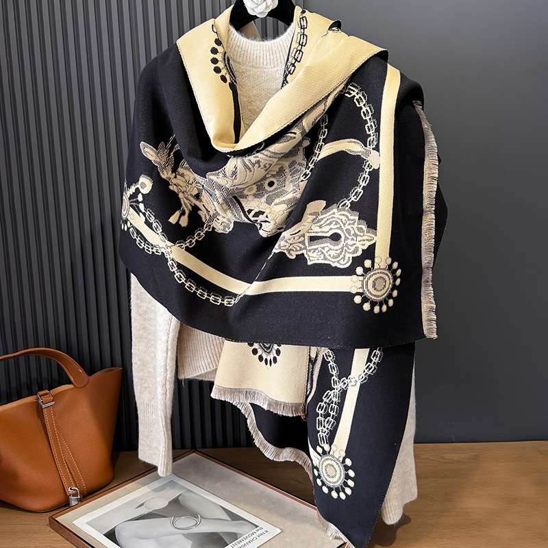 JOHorse-Écharpe Chaude en Cachemire, Pashmina Optique, Châles et oh Bufanda, Foulard de la raq, Design, 2024