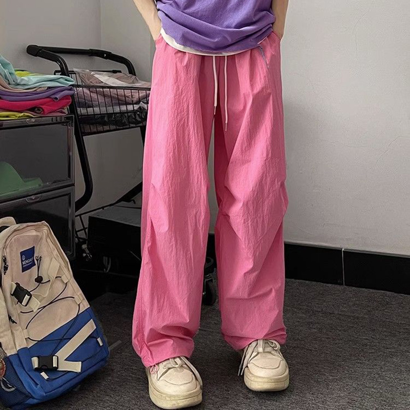 Pantalon de loisirs taille haute pour femmes, mode coréenne Ins Baggy Cargo, Streetwear pour filles, pantalon confortable à jambes larges