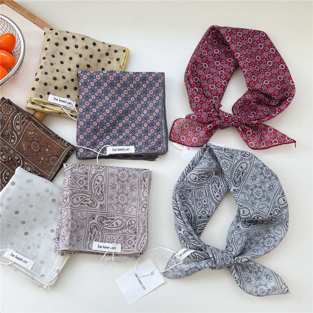55 cm coton carré écharpe foulard mouchoir foulard châle enveloppement Turban Bandanas bandeau bandeau