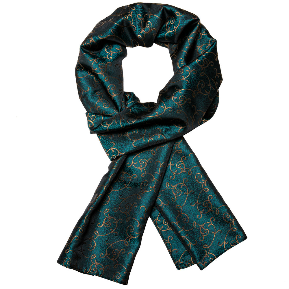 Écharpe pour homme Barry.Wang, jacquard floral, motif paisley, décontractée, formelle, or, vert, rouge, bleu, violet, gris, pour mariage, affaires, fête