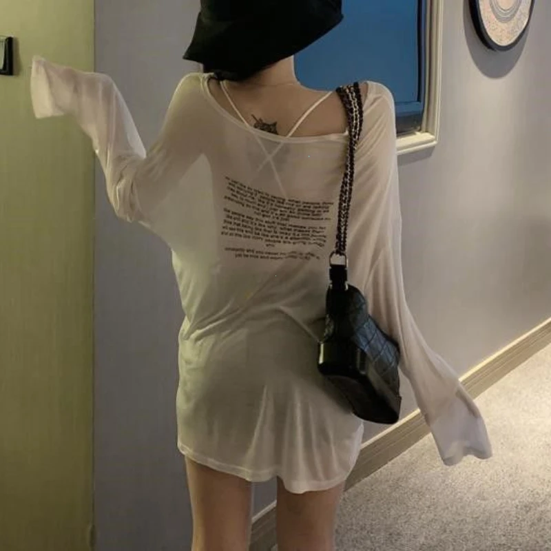 Vêtements d'été de Style coréen pour femmes, T-shirts amples et fins assortis avec tout, motif de lettres, Design Simple, hauts pour étudiants, nouvelle tendance