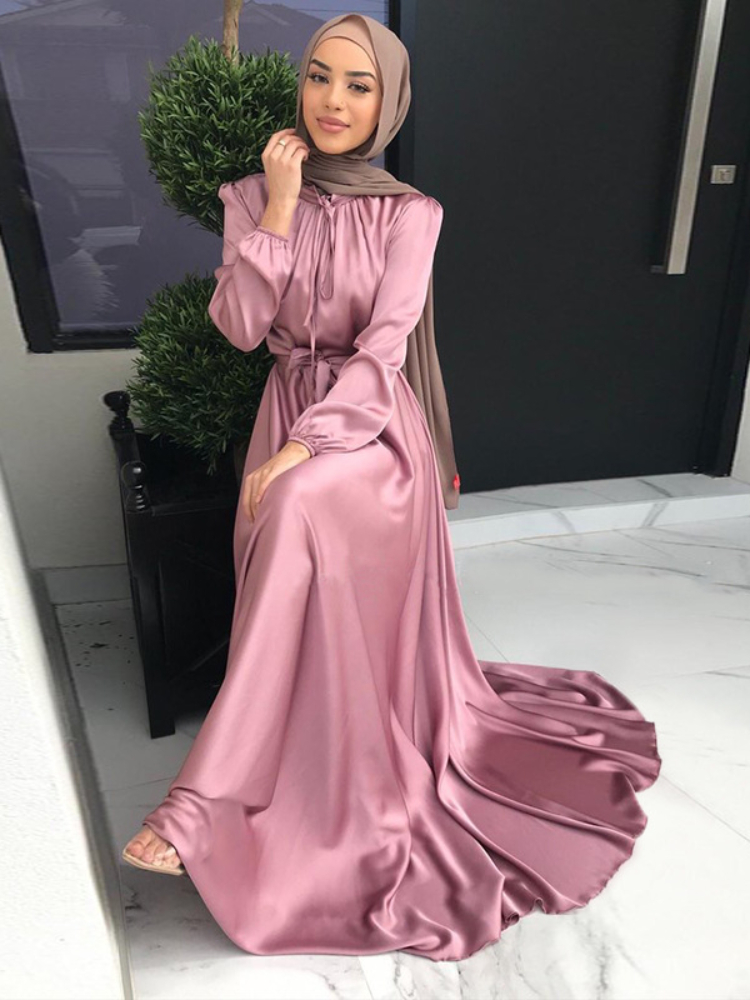 Ramadan Abaya turquie robes en Satin soyeux pour femmes Abaya Robe Longue De soirée Femme Longue Robe musulmane Robe Longo Maroc